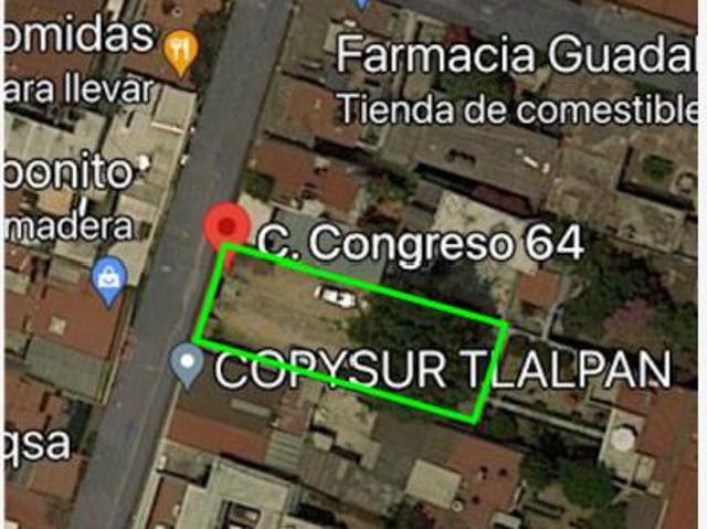 Terreno plano, bardeado, listo para construir, en el Centro de Tlalpan