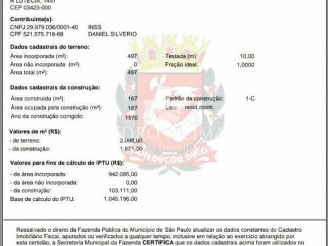 Terreno, região privilegiada no Carrão, ao lado de residências, escolas, conduções, comércio