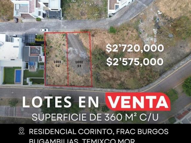 Terreno Residencial en Corinto, Frac Burgos Bugambilias