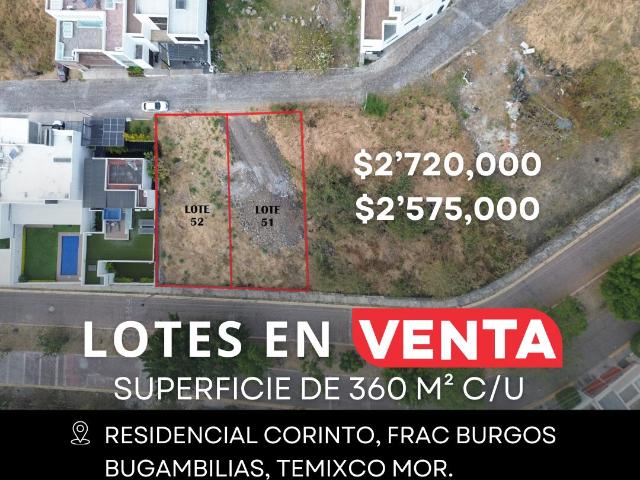 Terreno Residencial en Residencial Corinto, Frac Burgos Bugambilias