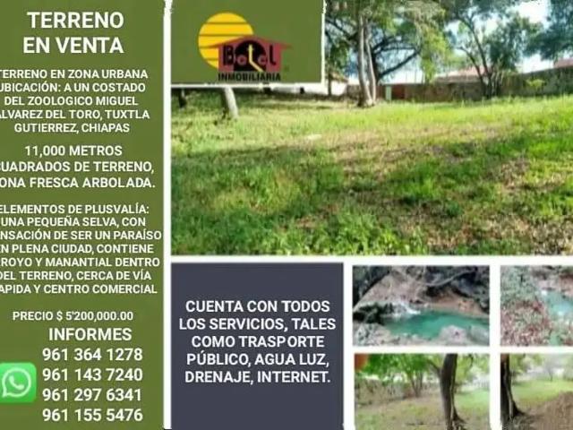 Terreno Residencial en Venta en Rivera Cerro Hueco, Tuxtla Gutiérrez