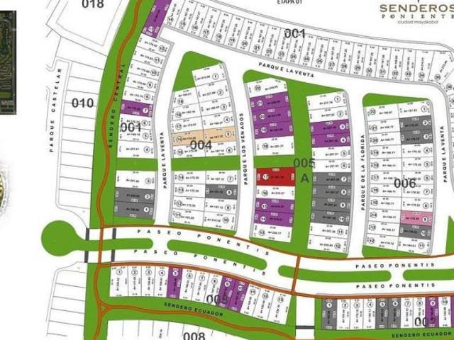 TERRENO RESIDENCIAL EN VENTA, SENDEROS PONIENTE, CIUDAD MAYAKOBA