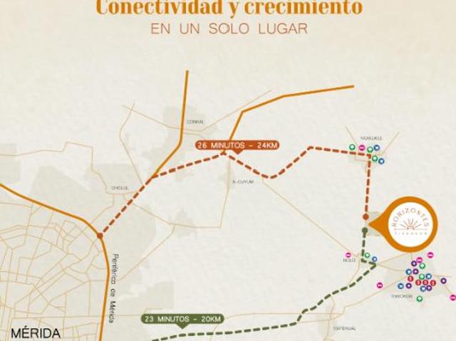 Terreno urbanizado en venta en Fraccionamiento con amenidades en Tixkokob