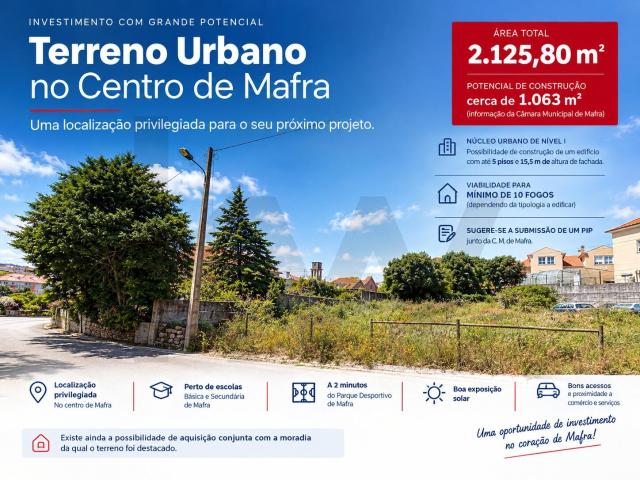 Terreno Urbano no Centro de Mafra – Elevado Potencial de Construção