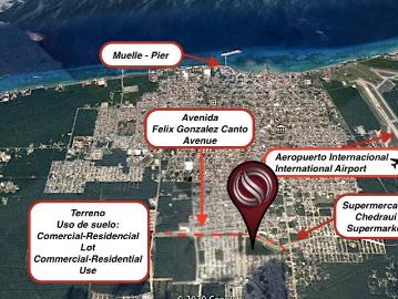 Terreno uso de suelo comercial multifamiliar en venta en Cozumel