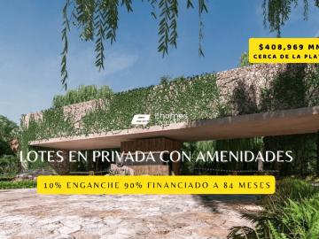 Terreno Venta Mérida, Priv. Svatia, amenidades, Financ 84 meses, cerca Telchac