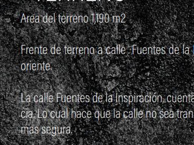 Terreno Venta, Fuentes del Pedregal