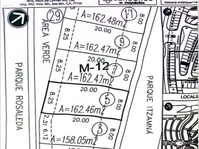 Terreno 162 m2 en Senderos Norte Ciudad Mayakoba