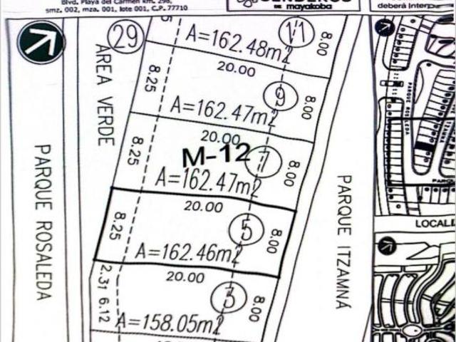 Terreno 162 m2 en Senderos Norte Ciudad Mayakoba