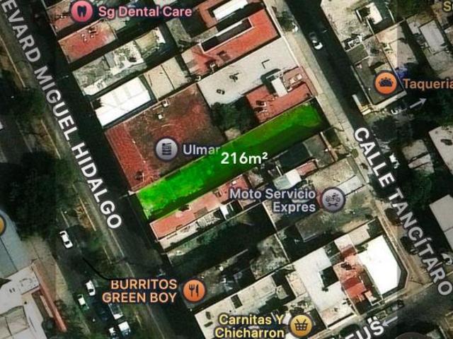 Terreno 216 m² sobre Blvd. Miguel Hidalgo — trámite de uso comercial iniciado, C