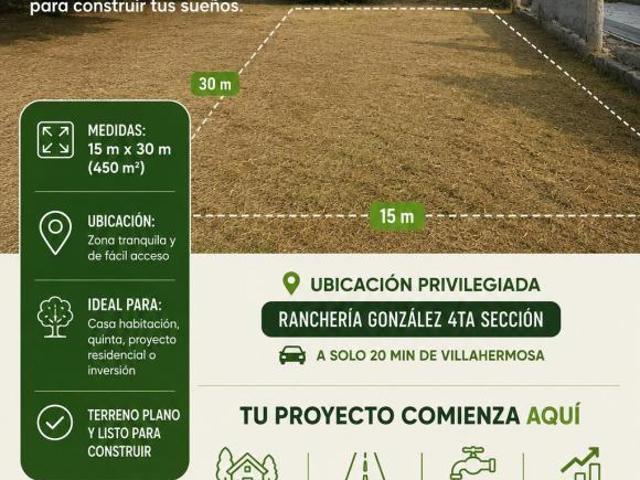 Terreno/Lote Rancheria Gonzalez 4TA seccion