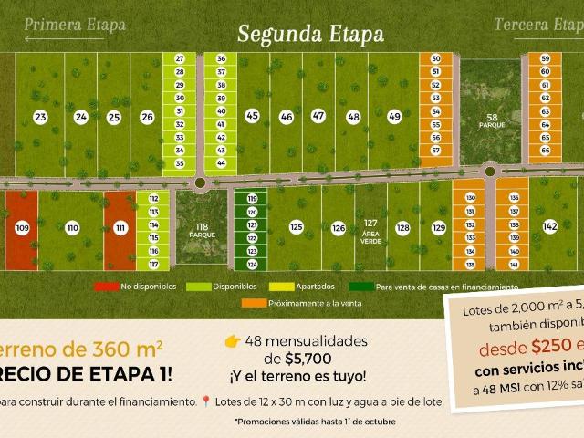 Terrenos campestres en Yucat?n con servicios listos de 2,000 m2 a 5,000 m2