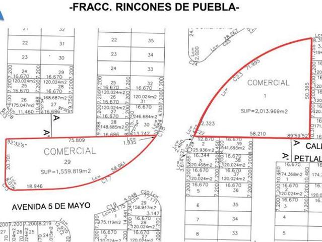 Terrenos Comerciales en Venta en Rinc?n de Puebla