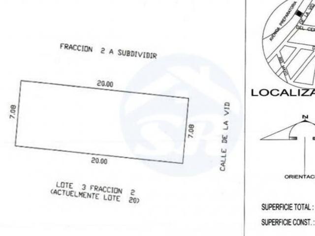 Terrenos EN VENTA de 141.60 m2 en la Col. Agronómica II, Zacatecas junto a la Col. Hidráulica