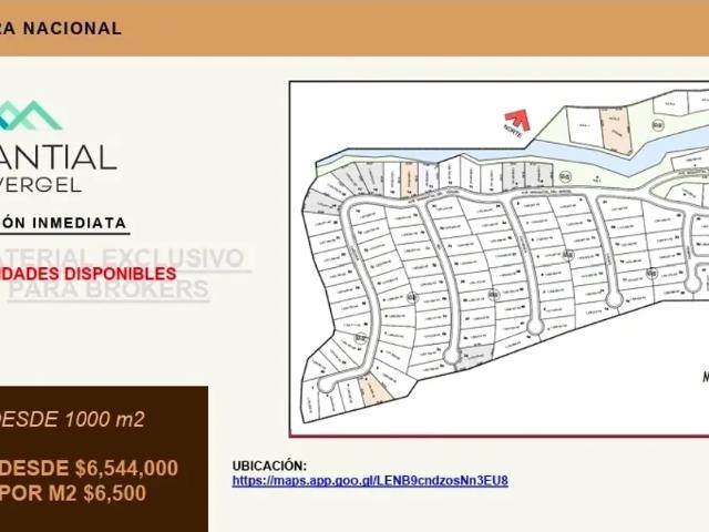 Terrenos en VENTA en MANANTIAL DEL VERGEL en Santiago Nuevo León