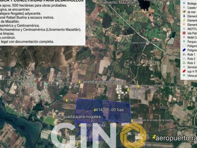 Terrenos en Venta para Logística al Sur de Mazatlán, Sinaloa
