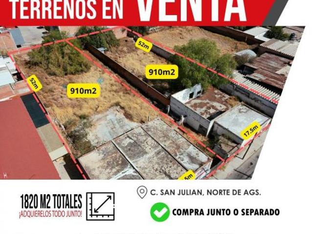 TERRENOS EN VENTA PRECIO POR MT2 – SAN JOSE DEL ARENAL EN ZONA NORTE DE AGS