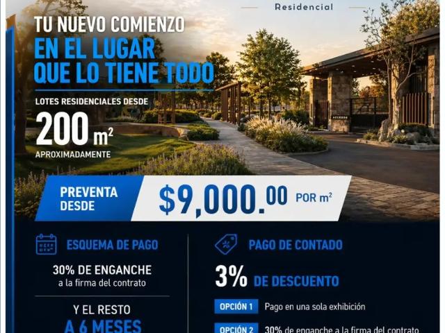 Terrenos en LUCERNA Saltillo VENTA | Financiamiento disponible