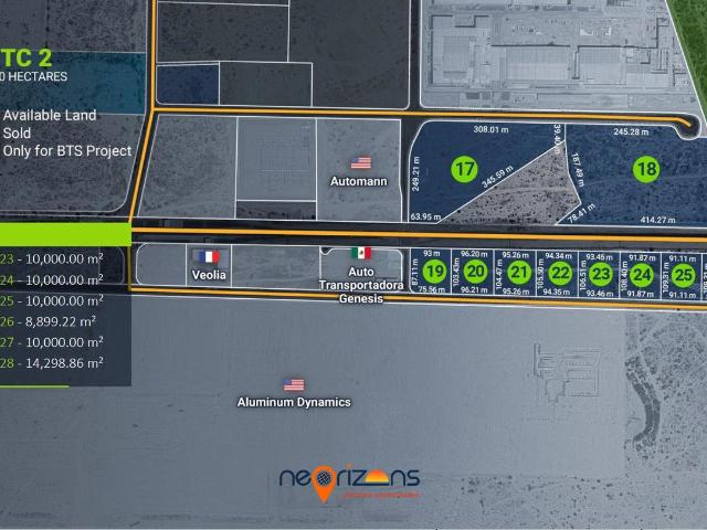 Terrenos Industriales desde 1 Ha a 40.7 Ha en Parque Industrial Premium SLP