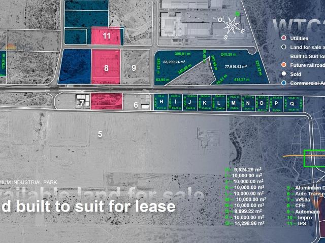 Terrenos Industriales desde 1 Ha a 40.7 Ha en Parque Industrial Premium SLP