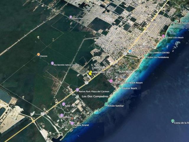 Terrenos mixtos comerciales de 1,250 m2 frente a Xcaret, Playa del Carmen
