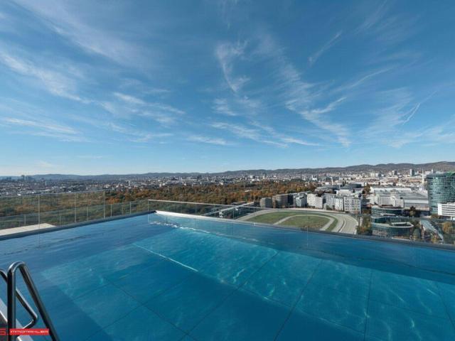 THE GREENVIEW TOWER TERRASSENTRAUM WIEN PANORAMABLICK 26. ETAGE INFINITYPOOL WELLNESS GARAGE