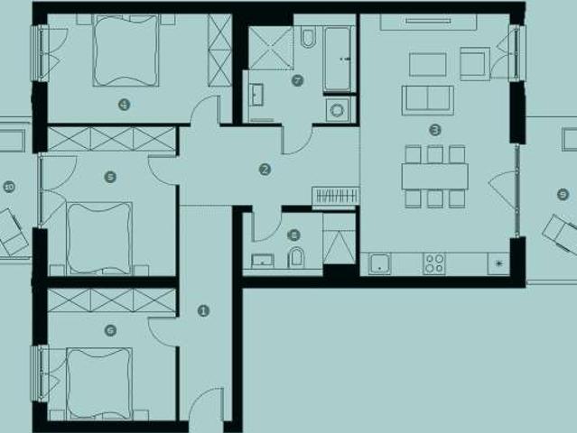 The Franz: 4 Zimmer, 2 Balkone, 2 Bäder – urbanes Familienwohnen