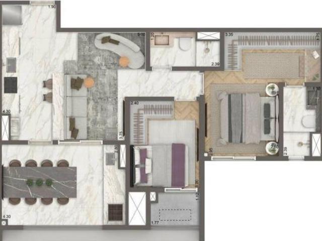 The New Residence Brooklin By Living | Construção | 69 metros | 02 dormitórios | suíte | varanda gou