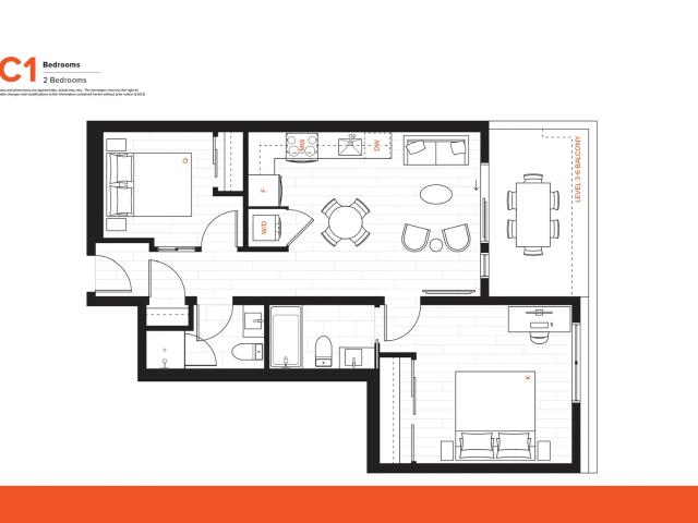 The Shelley Student Rental C1 2 Bedroom Apartment for Rent