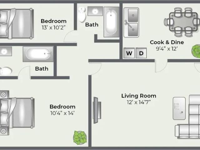 The Preserve On Conley 2 Bedroom Apartment for Rent at 4233 Jonesboro Rd, Forest Park, GA 30297
