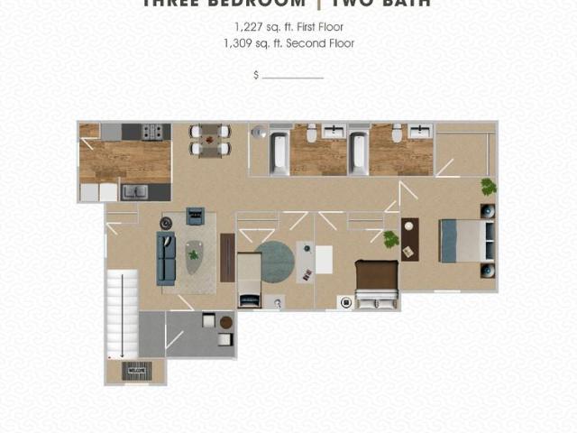 The Westcott 3 Bedroom Apartment for Rent at 6649 Old Boonville Hwy, Evansville, IN 47715