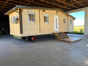 Tiny mobil Holzhaus auf Anhänger Fahrgestell