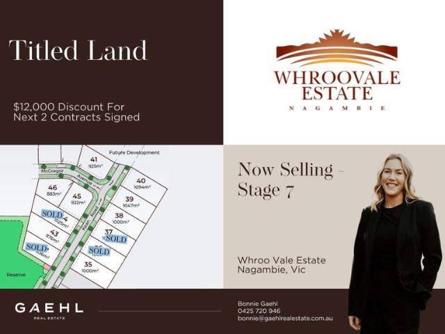 Titled Land Stage 7 Whroovale Estate