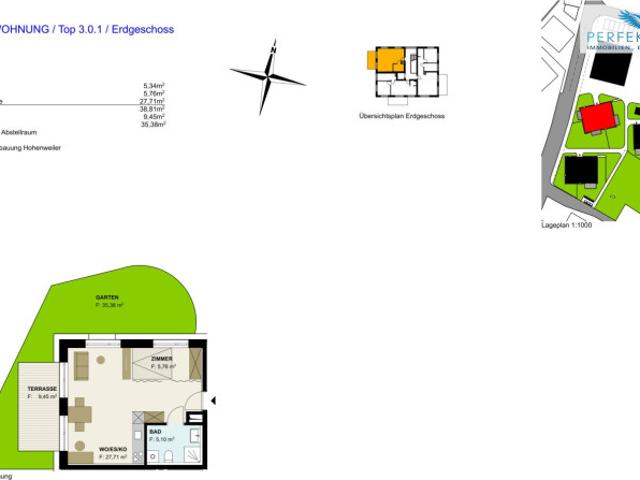 Tolle 1 Zimmer Wohnung in Hohenweiler zu vermieten ERSTBEZUG!