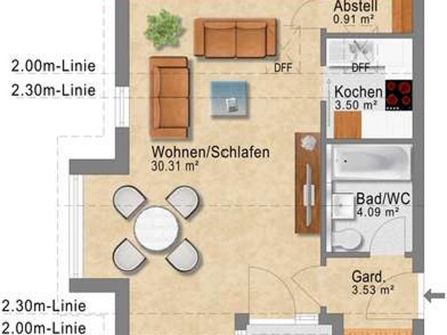 Tolle 1,5 Zimmer Dachgeschoss Wohnung mit Balkon und TG Stellplatz in Ludwigsburg