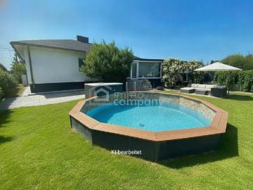 Top Ausstattung! 2 Garagen Pool, Kamin, Moderner Bungalow in Strasshof