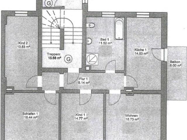 Top geschnittene 4 Zimmerwohnung mit Balkon