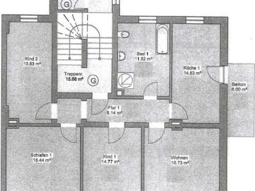 Top geschnittene 4 Zimmerwohnung mit Balkon