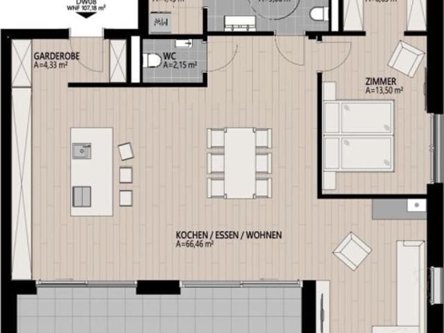 TOP DW08 NEUBAUPROJEKT ITTER Großzügiges 2 Zi Penthouse zu kaufen!