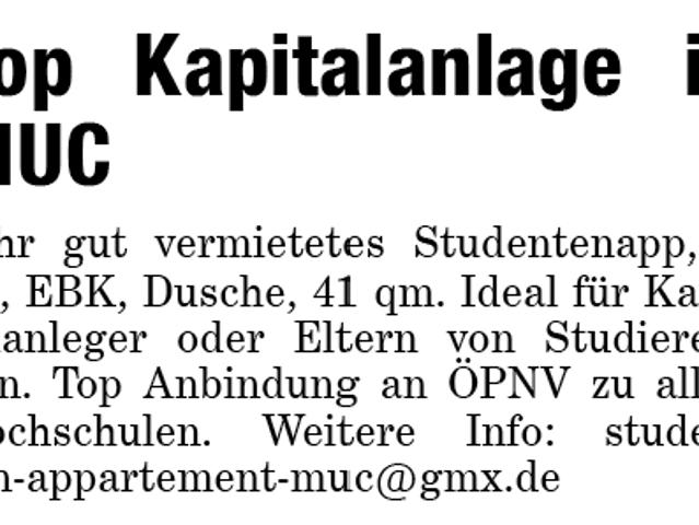 Top Kapitalanlage in MUC