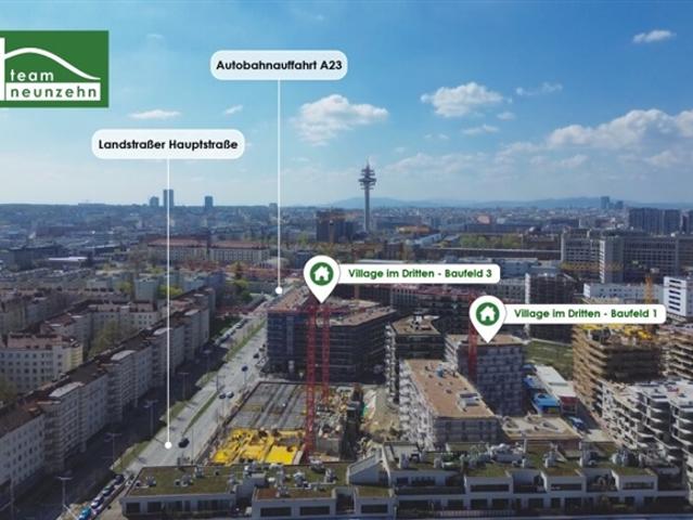 Top Lage Wien Mitte Hochwertige 3 Zimmer Wohnung mit großem Balkon & Grünblick