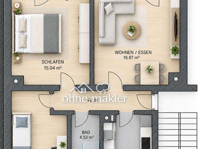 Top sanierte 3 Zimmer Wohnung mit großem Balkon & tollem Ausblick in Thum