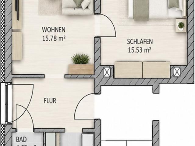 Top sanierte 2 Zimmer Wohnung mit großem Balkon & tollem Ausblick in Thum
