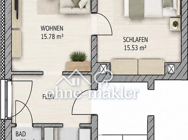 Top sanierte 2 Zimmer Wohnung mit großem Balkon & tollem Ausblick in Thum