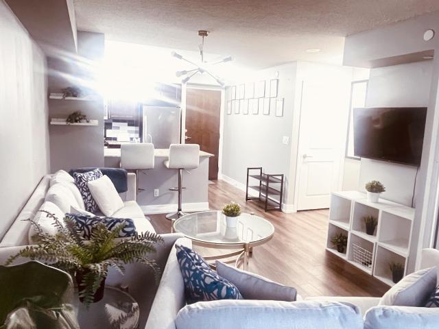 Toronto Furnished Condo for Rent Modern 1 Bed, 1 Bath with Balcony and Air Conditioning, West Facing