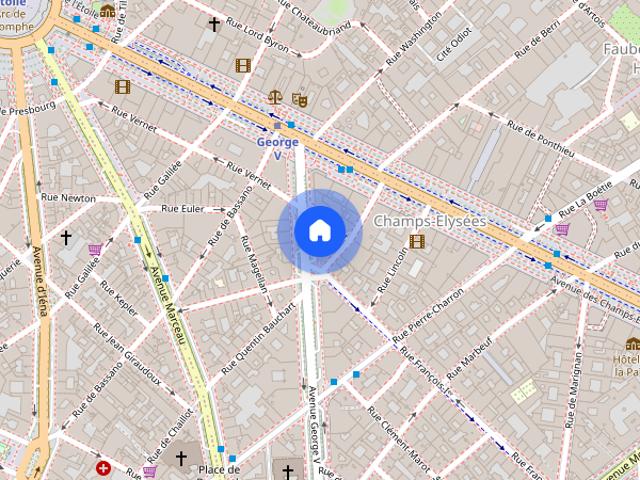 Tout savoir sur cet appartement dans le quartier Triangle d'Or, à Paris 8ème