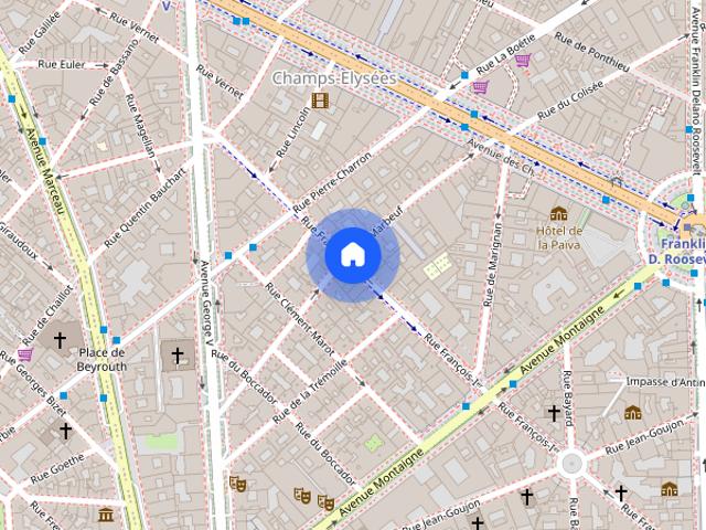 Tout savoir sur cet appartement dans le quartier Triangle d'Or, à Paris 8ème