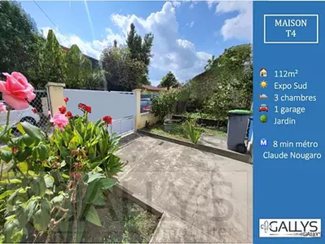 Toulouse 31200 Achat / Vente maison 4 pièces t4 parking