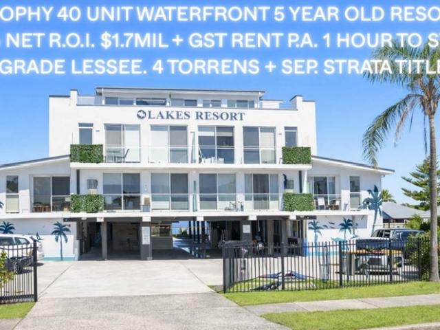 Trophy Central Coast Trophy Asset 40 Unit Waterfront | 5 Year Old Resort