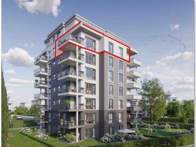 Traum über den Dächern: Erstbezug im Linde Quartier im 6. OG: Panorama Blick ins Grüne am Floßhafen